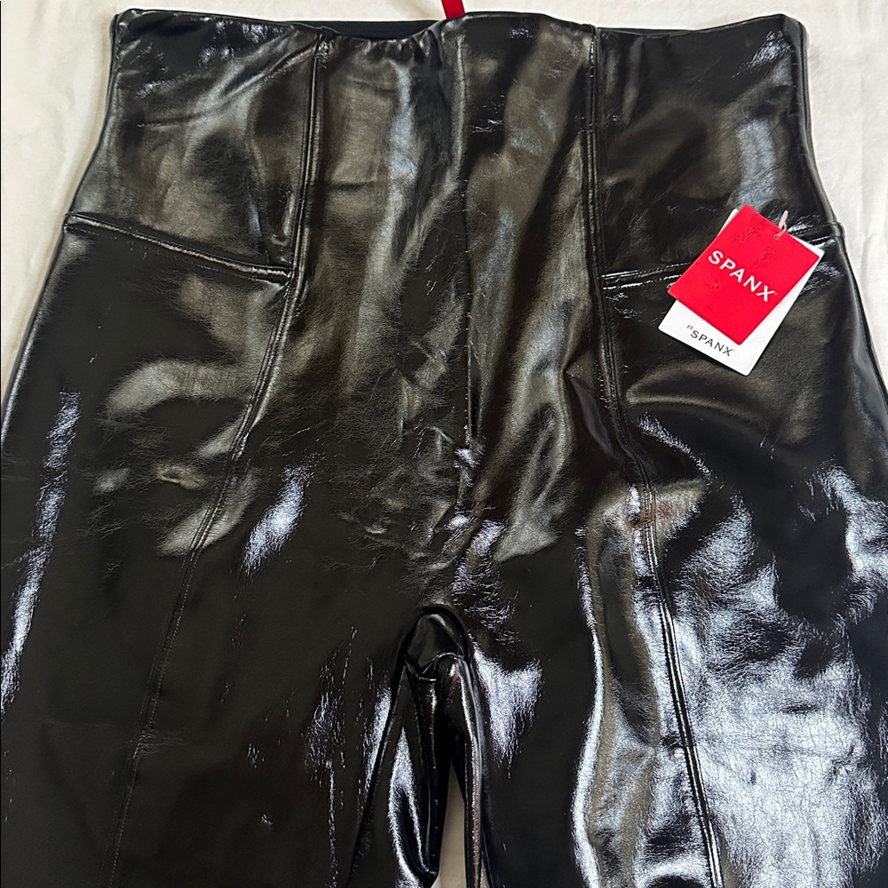 Spanx Faux Patent Leather Leggings Size L - Picture 4 of 12
